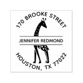 Giraffe Ronde Terugkeeradresstempel Zelfinkt Zelfinktende Stempel (Design)