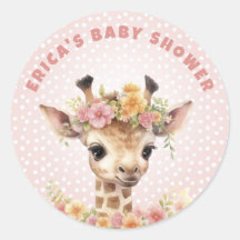 Giraffe Roze Baby Meisje Douche Sprinkle Wild Oerw