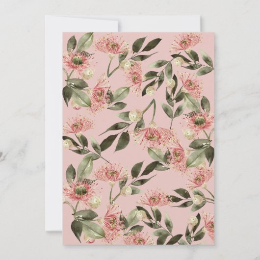 Giraffe Roze Bloemen Meisje Baby shower Kaart (Achterkant)