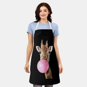Giraffe Roze Bubble Gum Schattig Grappig Dierenlie Schort