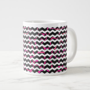 Giraffe Roze en Zwarte Print Grote Koffiekop