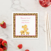 Giraffe roze meisje Baby shower papier Servet (Insitu)