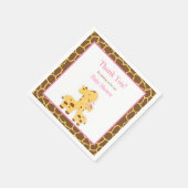 Giraffe roze meisje Baby shower papier Servet (Hoek)