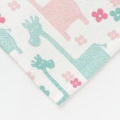 Giraffe Roze Mint Aqua Blauwgroen flessenbak Fleece Deken (Hoek)