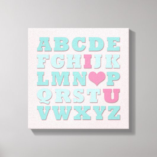 Giraffe Roze Mint Aqua Blauwgroen Wall Art Canvas (Voorkant)