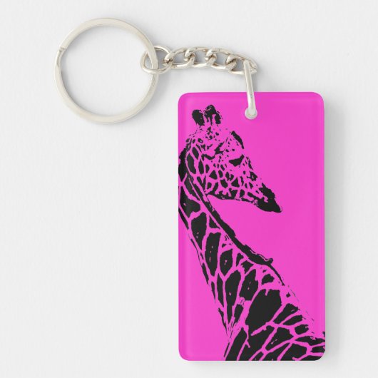 Giraffe (roze) sleutelhanger (Voorkant)