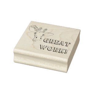 Giraffe Rubberstempel schoolaanmoediging