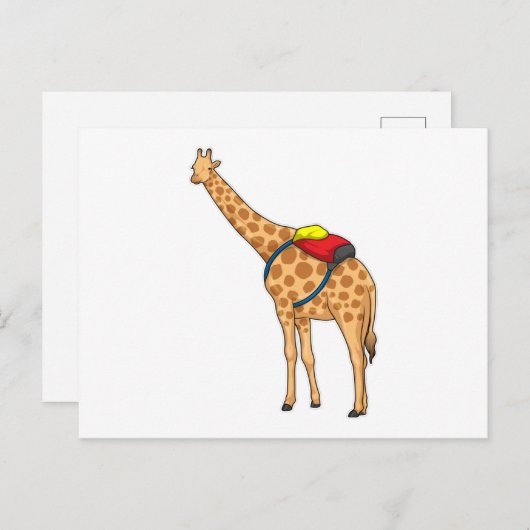 Giraffe Rugzak Briefkaart (Voorkant / Achterkant)