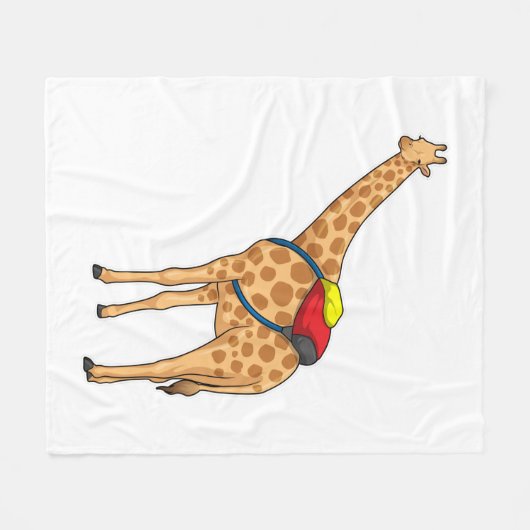 Giraffe rugzak fleece deken (Voorkant (Horizontaal))