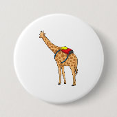 Giraffe rugzak ronde button 7,6 cm (Voorkant)