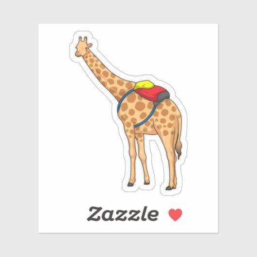 Giraffe rugzak sticker (Vel)
