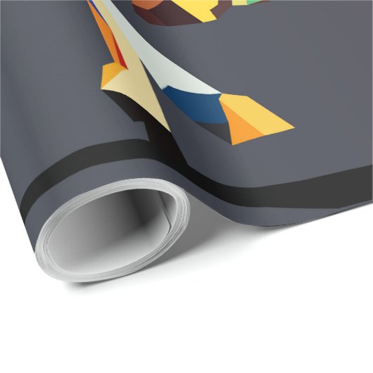 Giraffe running pop art cadeaupapier (Rol Hoek)