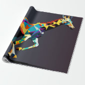 Giraffe running pop art cadeaupapier (Uitgerold)