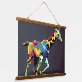 Giraffe running pop art hangend wandkleed (Gebogen)
