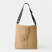 Giraffe Rustic Illustrated Animal Art Crossbody Tas (Voorkant)