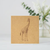  Giraffe Rustic Illustrated Animal Art Kaart (Staand voorkant)
