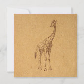  Giraffe Rustic Illustrated Animal Art Kaart (Voorkant)