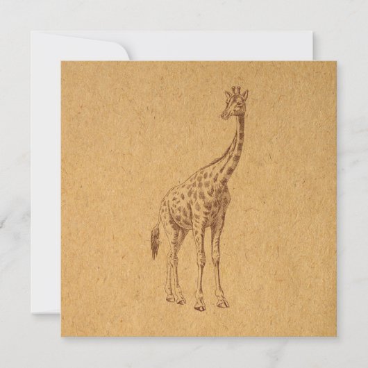  Giraffe Rustic Illustrated Animal Art Kaart (Voorkant)