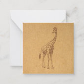  Giraffe Rustic Illustrated Animal Art Notitiekaartje (Voorkant)