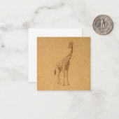  Giraffe Rustic Illustrated Animal Art Notitiekaartje (Voorkant / Achterkant in situ)