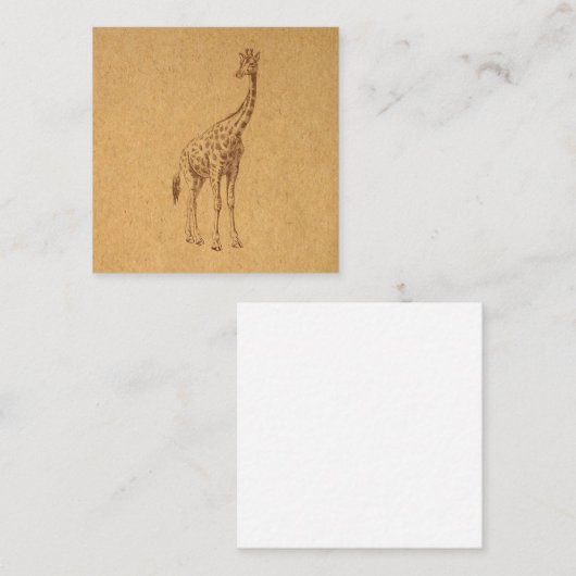  Giraffe Rustic Illustrated Animal Art Notitiekaartje (Voorkant / Achterkant)