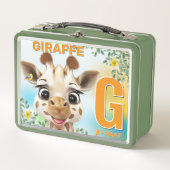 Giraffe Safari Alphabet Kinder metalen lunchbox (Voorkant)