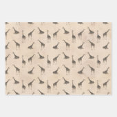 Giraffe Safari Animal Botanical Patroon Verjaardag Inpakpapier Vel (Voorkant 2)