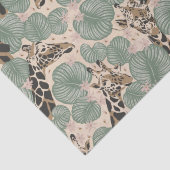 Giraffe Safari Animal Botanical Verjaardag Tissuepapier (Detail)