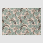 Giraffe Safari Animal Botanical Verjaardag Tissuepapier (Voorkant)