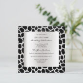 Giraffe Safari Animal Skin Black Silver Birthday Kaart (Staand voorkant)