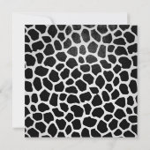 Giraffe Safari Animal Skin Black Silver Birthday Kaart (Achterkant)