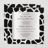 Giraffe Safari Animal Skin Black Silver Birthday Kaart (Voorkant / Achterkant)