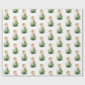 Giraffe Safari Animal Waterverf Baby shower Cadeaupapier (Vlak)