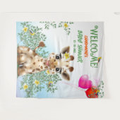 Giraffe Safari Baby shower Achtergrond Wandkleed (Voorkant (horizontaal))