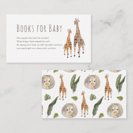 Giraffe Safari Baby shower Books for Baby Informatiekaartje