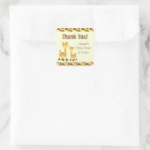 Giraffe Safari Baby shower dank u Vierkante Sticker (Tas)