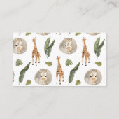 Giraffe Safari Baby shower Diaper Raffle Ticket Informatiekaartje (Achterkant)