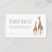 Giraffe Safari Baby shower Diaper Raffle Ticket Informatiekaartje (Voorkant)