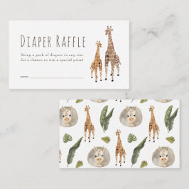 Giraffe Safari Baby shower Diaper Raffle Ticket Informatiekaartje