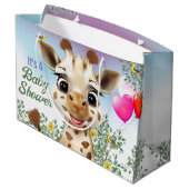 Giraffe Safari Baby shower Grote Gift Bag Groot Cadeauzakje (Achterkant Gekanteld)
