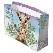 Giraffe Safari Baby shower Grote Gift Bag Groot Cadeauzakje (Achterkant Gekanteld)