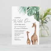 Giraffe Safari Baby shower Kaart (Staand voorkant)