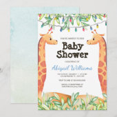 Giraffe Safari Baby shower Kaart (Voorkant / Achterkant)
