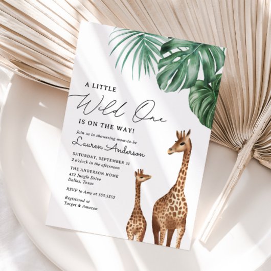 Giraffe Safari Baby shower Kaart
