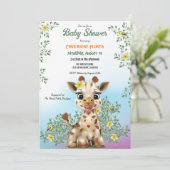 Giraffe Safari Baby shower Kaart (Staand voorkant)