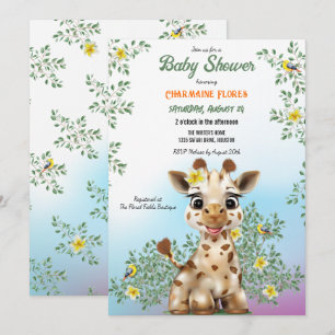 Giraffe Safari Baby shower Kaart