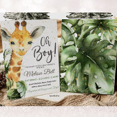 Giraffe Safari baby shower nodigde Giraffe uit Kaart