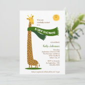 Giraffe Safari Baby shower Uitnodiging (Staand voorkant)