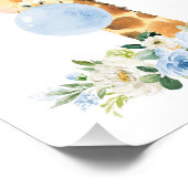 Giraffe, Safari, Blue Bubble Gum, Boy Nursery Foto Afdruk (Hoek)