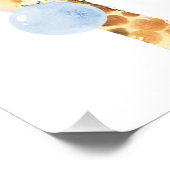 Giraffe, Safari, Blue Bubble Gum, Boy Nursery Foto Afdruk (Hoek)